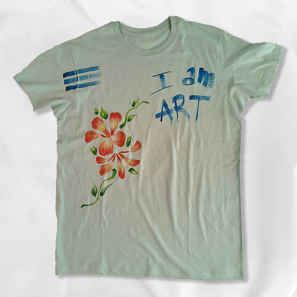 B.WANT.B Black Label T-shirt "I am ART" Salvia Dipinta a mano Unisex