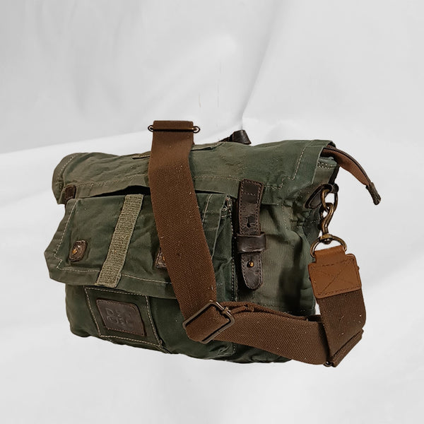 Borsa a Tracolla "Postina" con funzione Zaino "Messenger/BackPack" Overdye Petrol Green with Lining