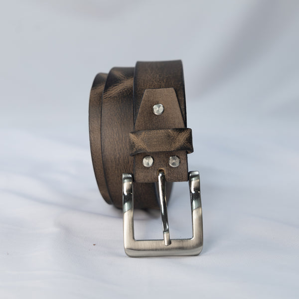 Cintura Pelle Marrone 38.mm Anticata a Mano - Cross Design