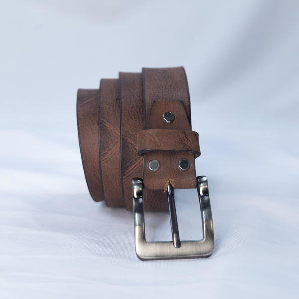 Cintura Pelle Cognac 38.mm Anticata a Mano - Cross Design