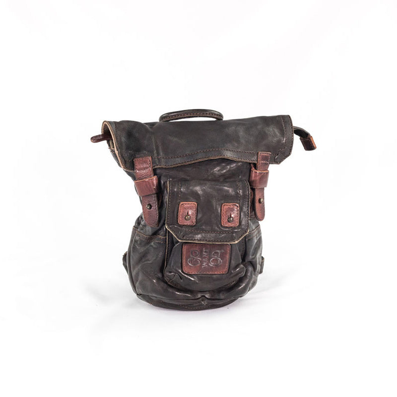 Leather BackPack "Gas Mask" with trimming Tent Original