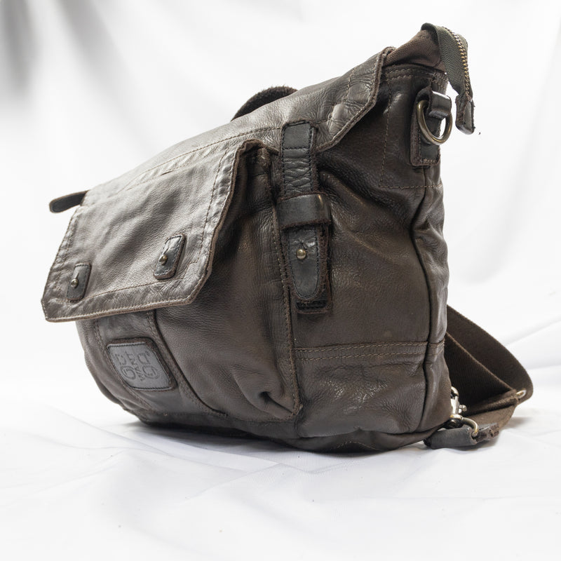 Leather Messenger/BackPack with trimming Tent Original - Brown